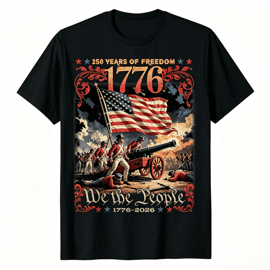 Unisex 1776 USA Independence Day Anniversary Vintage T-Shirt – Black