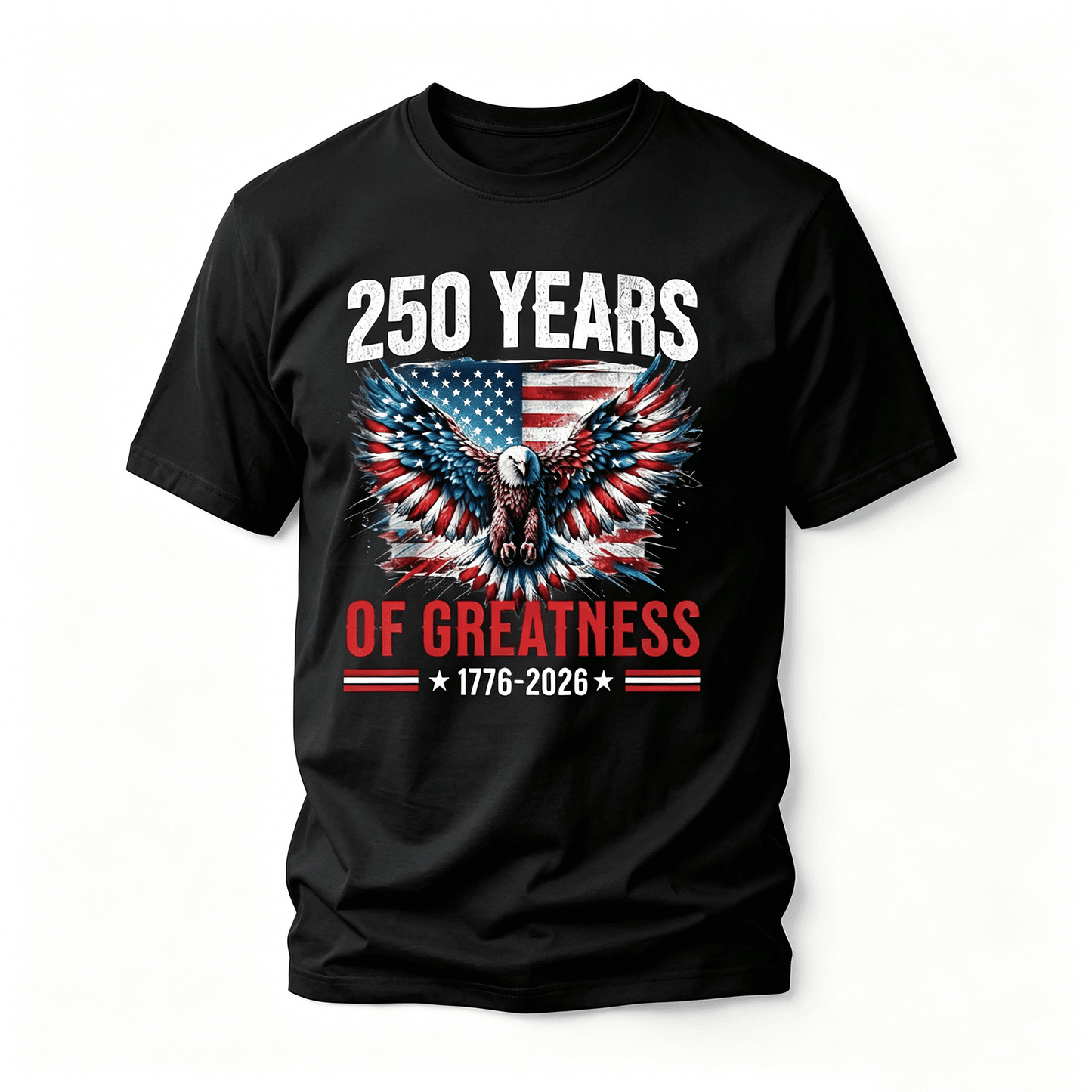Unisex USA Independence Day Anniversary T-Shirt – Vintage Eagle Retro Black Tee