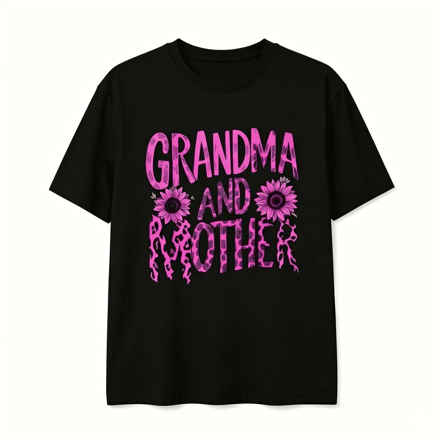 Grandma and Mother with Sunflower Printed Women's T-shirt