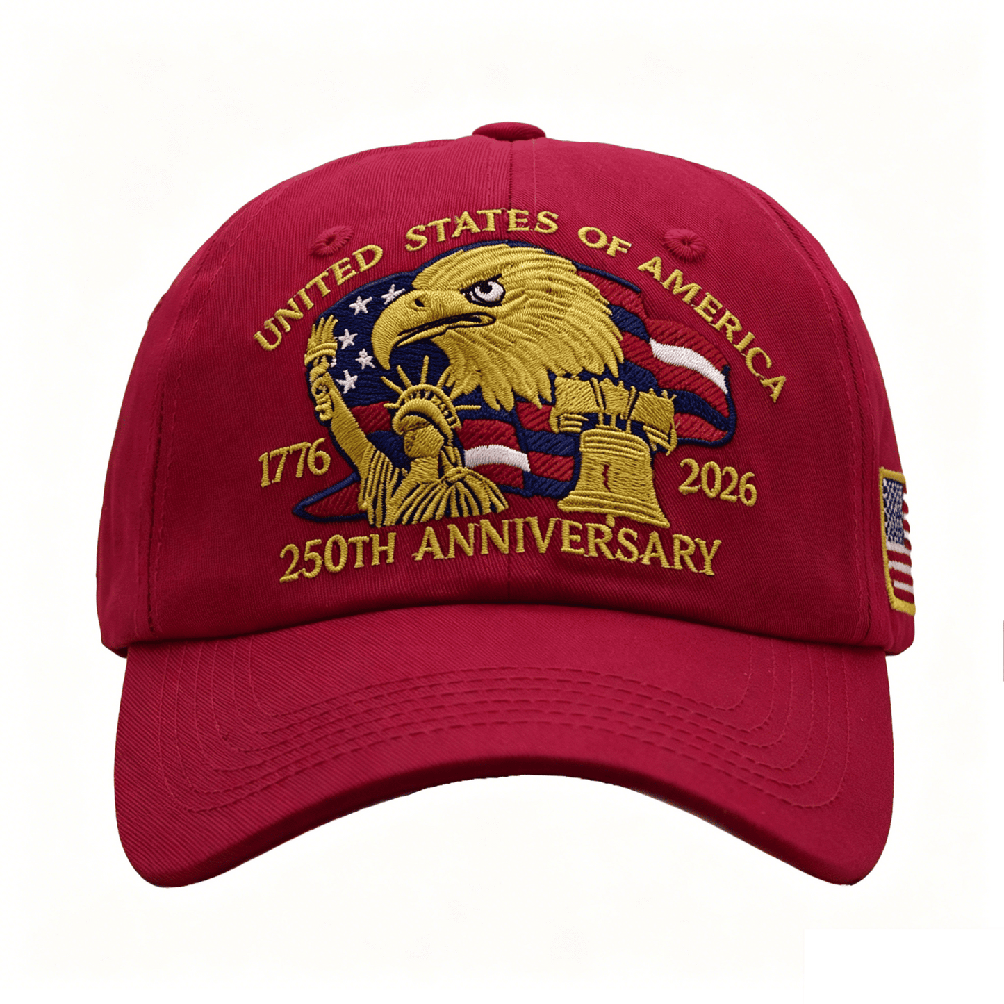 Anniversary USA Hat - Adjustable United States Anniversary Hat Retro Embroidered Baseball Cap